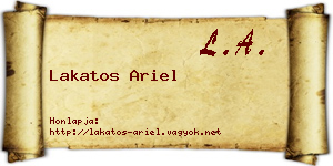 Lakatos Ariel névjegykártya